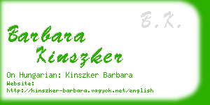 barbara kinszker business card